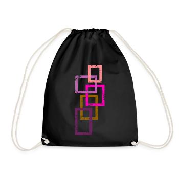 Geometrie Minimal Muster - Farben Ornament Design - Turnbeutel - Schwarz - Vorne