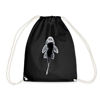 Funny Gold Nugget Plecostomus Tropical Fish Keeper - Drawstring Bag - black - Front