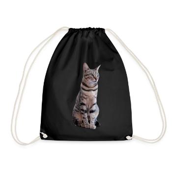 Katze Katzen Kätzchen Katzenshirt Geschenk - Turnbeutel - Schwarz - Vorne