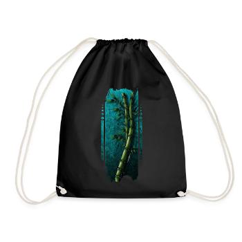 Tranquil Bamboo Grove - Drawstring Bag - black - Front
