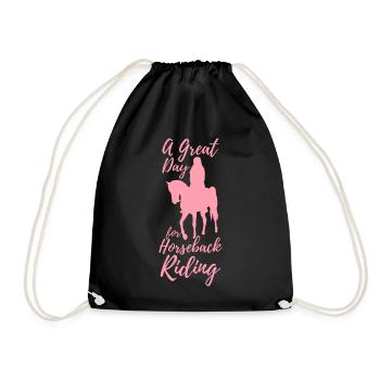 Rider Girl - Drawstring Bag - black - Front