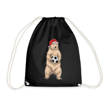 Bär Weihnachten Fußball - Turnbeutel - Schwarz - Vorne