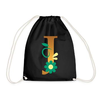 J - Drawstring Bag - black - Front