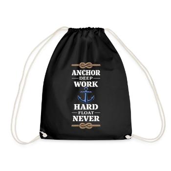 Seamanship Gift for Deckhand Ocean Work - Drawstring Bag - black - Front