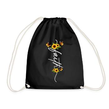 Christian Sunflower Positivity God Religion - Drawstring Bag - black - Front