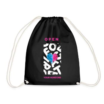 Open your horizons - Drawstring Bag - black - Front