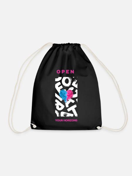 Open your horizons - Drawstring Bag - black