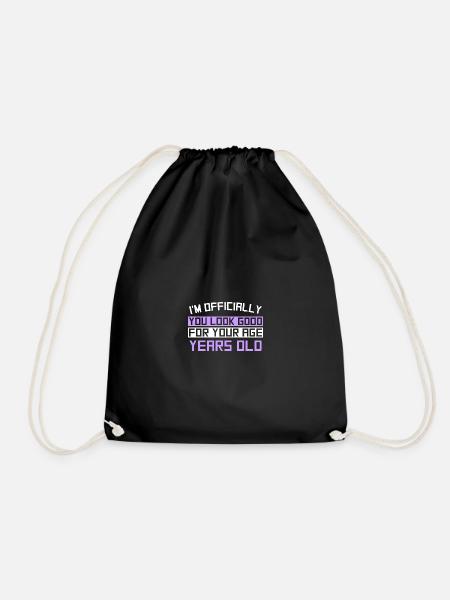 I'M OFFICIALLY You Look Good For Your Age Years Oil - Drawstring Bag - black