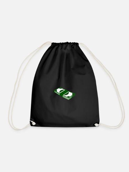 Small stack of money - Drawstring Bag - black