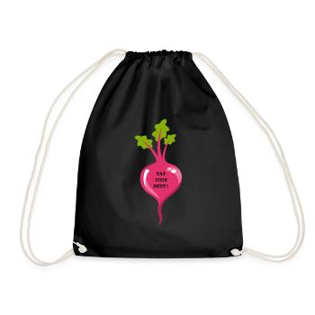 EAT YOUR BEET! - Drawstring Bag - black - Front