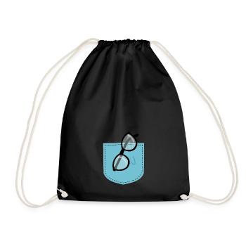 Glasses in the chest pocket - Drawstring Bag - black - Front