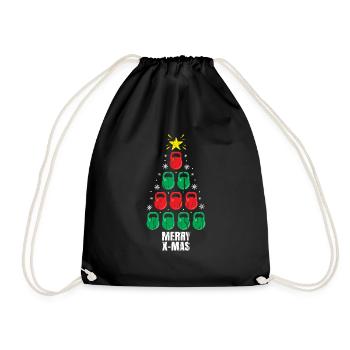 Entraînement de vacances de Noël drôle Kettlebells Tree - Sac de sport léger - noir - Devant