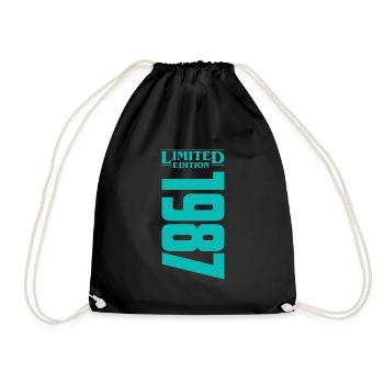 1987 Birthday design - Drawstring Bag - black - Front