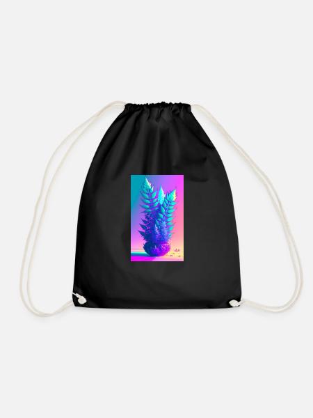 Colorful plant - Drawstring Bag - black