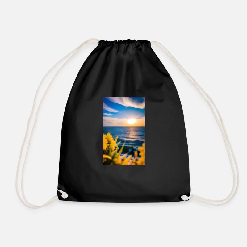 Sunset - Drawstring Bag - black