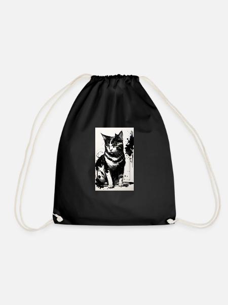 Cat magic: your style, your gentleness - Drawstring Bag - black