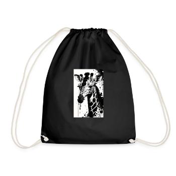Giraffe: Gentle Giants - Drawstring Bag - black - Front