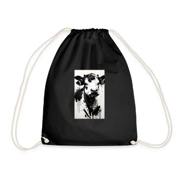 Cute Cow - Drawstring Bag - black - Front