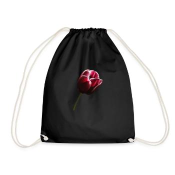 Tulipe bordeaux droite - Sac de sport léger - noir - Devant