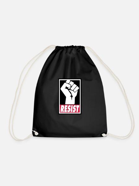 RESIST - Drawstring Bag - black