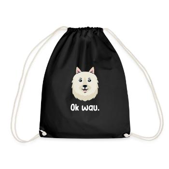Ok wau with American Eskimo dog lovers - Drawstring Bag - black - Front