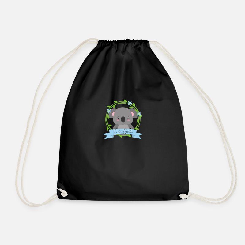 Cute koala - Drawstring Bag - black
