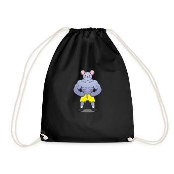 Souris musclée - Sac de sport léger - noir - Devant