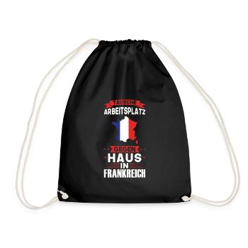 Frankreich Flagge Französisch Geschenk - Turnbeutel - Schwarz - Vorne