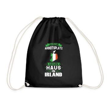 Irland Flagge Irisch Geschenk - Turnbeutel - Schwarz - Vorne