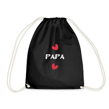 FATHER's DAY. HAPPY BIRTHDAY DAD. DAD. FEAST. HEART - Drawstring Bag - black - Front