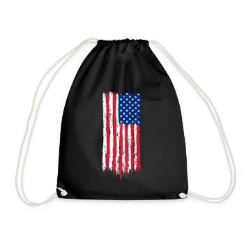 American Distressed Flag America USA Flag - Turnbeutel - Schwarz - Vorne