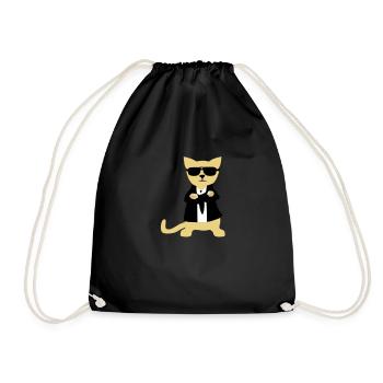 Bodyguard Cat - Turnbeutel - Schwarz - Vorne
