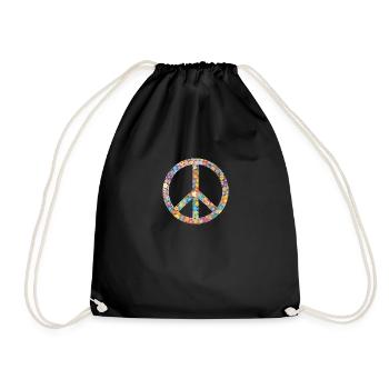 Fleurs symbole de la paix - Sac de sport léger - noir - Devant