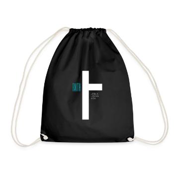 FAITH Glaube an Gott Design - Turnbeutel - Schwarz - Vorne