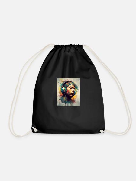 Music is the way - Drawstring Bag - black