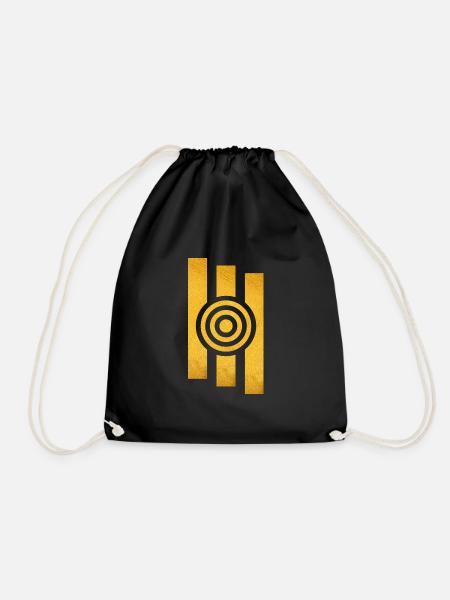 Abstraktes Symbol in Gold - Turnbeutel - Schwarz
