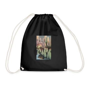 Paysage hivernal fantastique neige - Sac de sport léger - noir - Devant