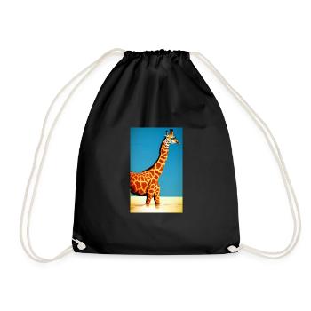 Cool Comic Drawing Giraffe Giraffa - Drawstring Bag - black - Front