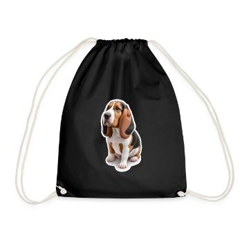 Beagle - Turnbeutel - Schwarz - Vorne