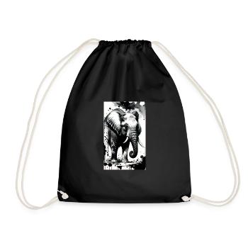 Elegant elephant pride - Drawstring Bag - black - Front