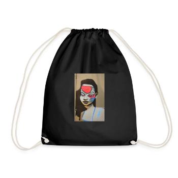 Lola Head Rare Design Hoodie Tshirt - Turnbeutel - Schwarz - Vorne
