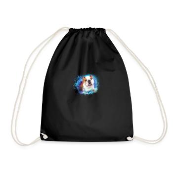 englische Bulldogge,hund, bunt, graffiti,bulldogge - Turnbeutel - Schwarz - Vorne