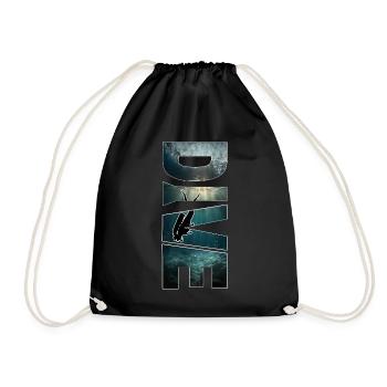 Plongée - Grand design de plongée sous-marine - Sac de sport léger - noir - Devant