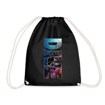Plongée - Grand design de plongée sous-marine - Sac de sport léger - noir - Devant