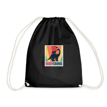 Papa Saurus père fête des pères Dino - Sac de sport léger - noir - Devant