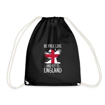 England Flag Vintage English Flag Used Look - Drawstring Bag - black - Front