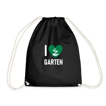 Gartenarbeit Pflanzen Obst Gemüse Bäume - Turnbeutel - Schwarz - Vorne