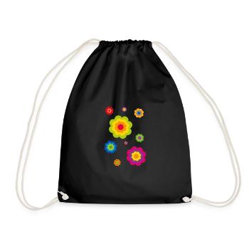 limited edition 09 flower power - Drawstring Bag - black - Front