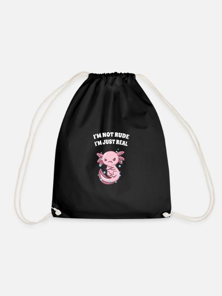 I'm not rude I'm really sarcastic - Drawstring Bag - black