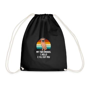 My two moods Hello and I'll cut you - Drawstring Bag - black - Front